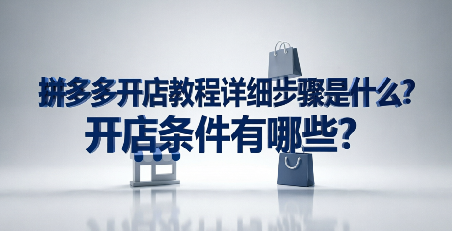 拼多多开店教程详细步骤是什么?开店条件有哪些?