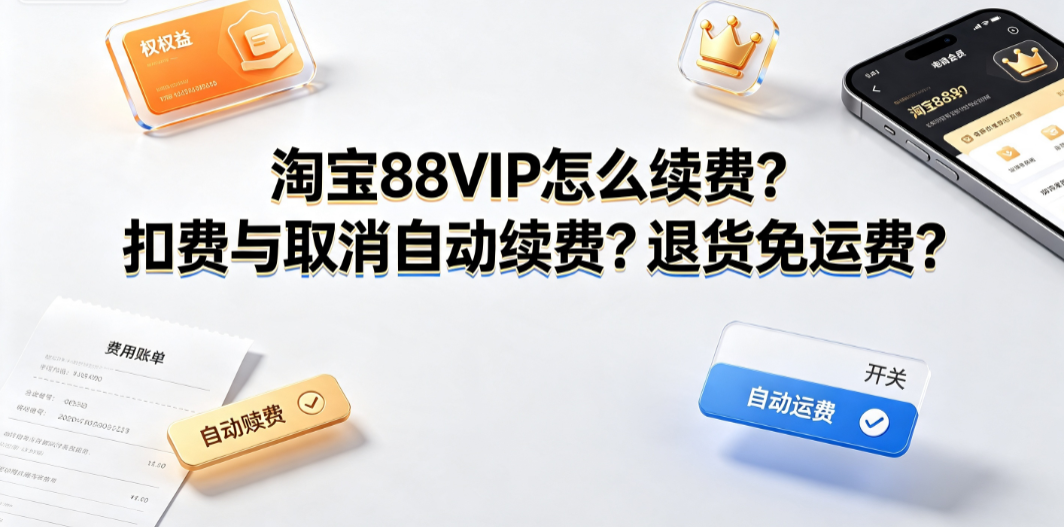 淘宝88vip怎么续费?每个月扣多少?如何取消自动续费?退货免运费全解析