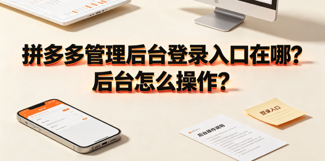 拼多多管理后台登录入口在哪?后台怎么操作?新手运营全指南