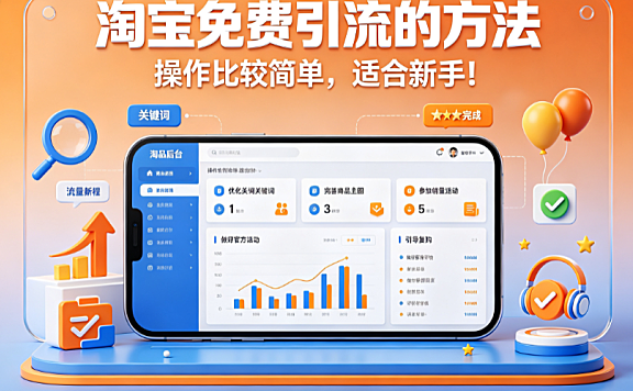 淘宝免费引流的方法,操作比较简单,适合新手! 实操指南
