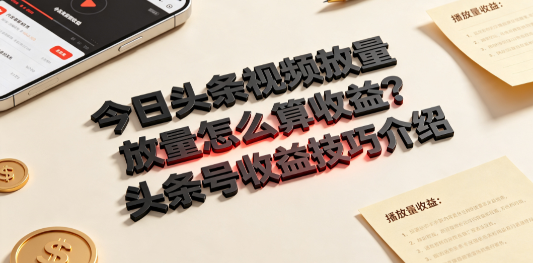 今日头条视频播放量怎么算收益?头条号收益技巧介绍
