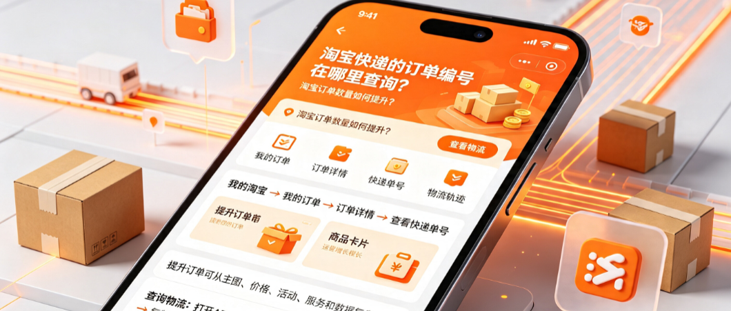 淘宝快递的订单编号在哪里查询?淘宝订单数量如何提升?