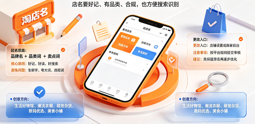 淘宝店名怎么起？如何更改？