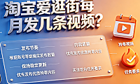 淘宝爱逛街每月发几条视频?视频账号入驻有何条件?