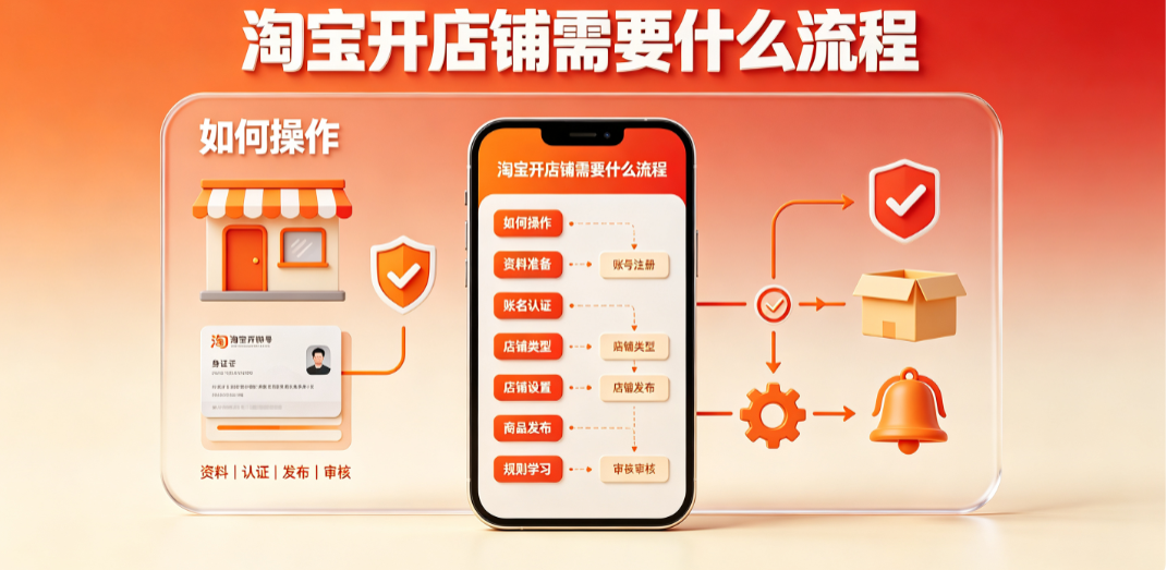 淘宝开店铺需要什么流程?如何操作?