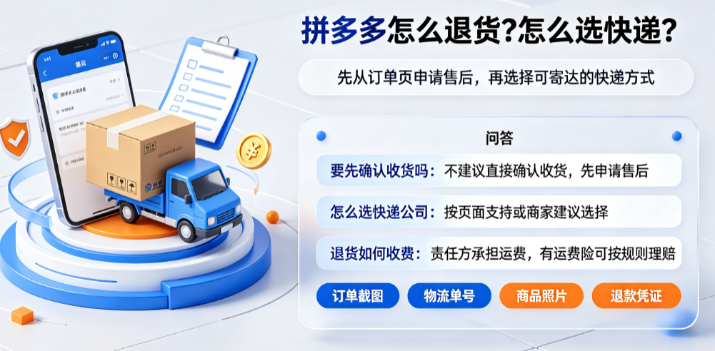 拼多多怎么退货?怎么选快递公司?要先确认收货吗?退货如何收费?