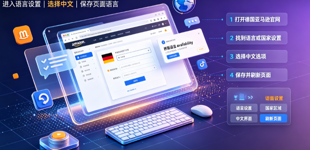 德国亚马逊怎么切换中文?官网有英文版吗?