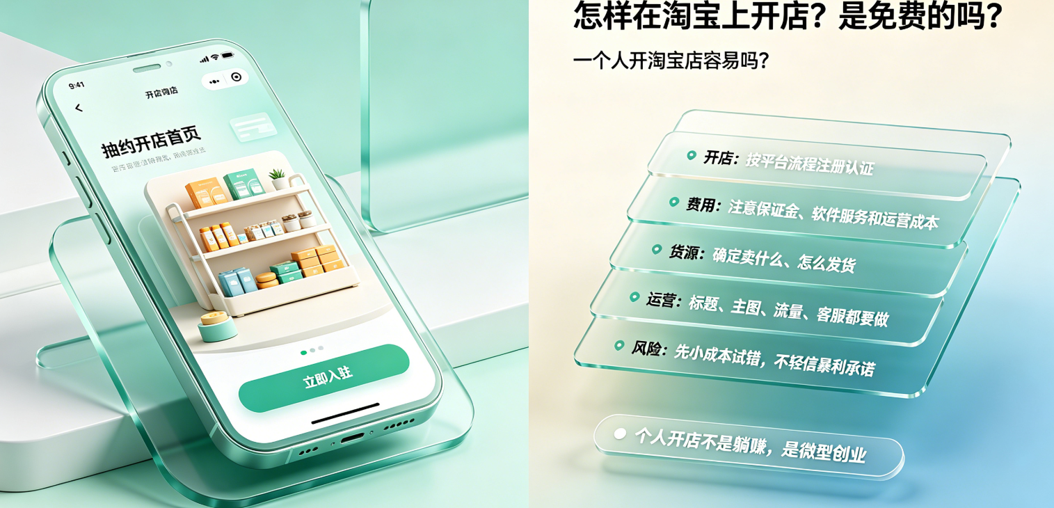 怎样在淘宝上开店是免费的吗?一个人开淘宝店容易吗?