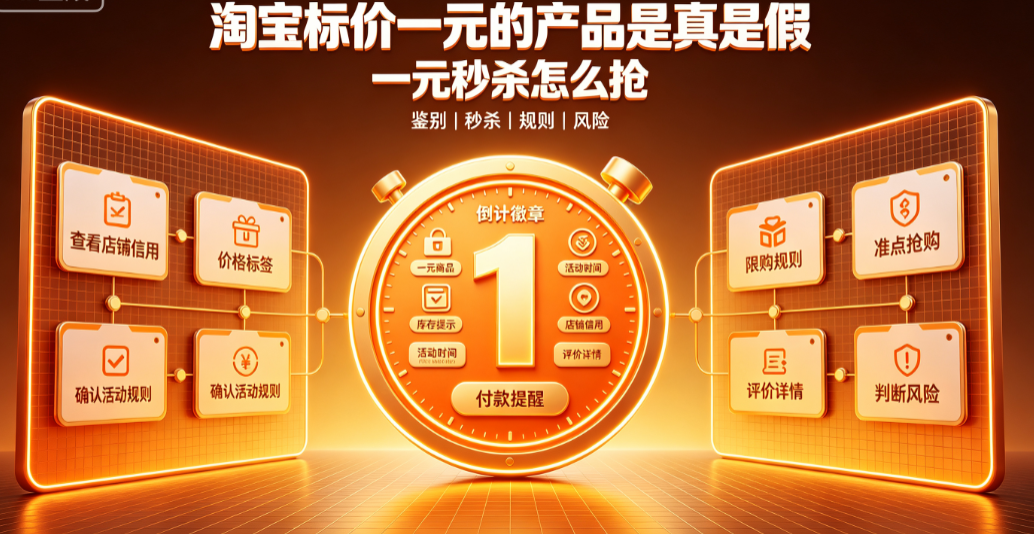 淘宝标价一元的产品是真是假?一元秒杀怎么抢?实操指南