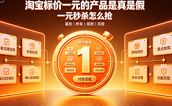 淘宝标价一元的产品是真是假?一元秒杀怎么抢?实操指南