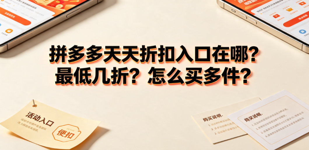 拼多多天天折扣入口在哪?最低几折?怎么买多件?操作全指南