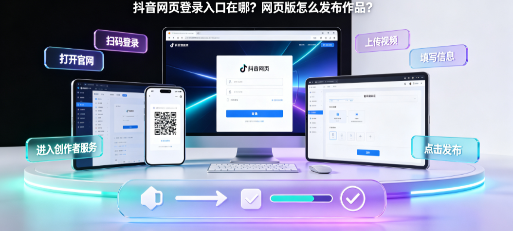 抖音网页登录入口在哪网页版怎么发布作品？全操作指南