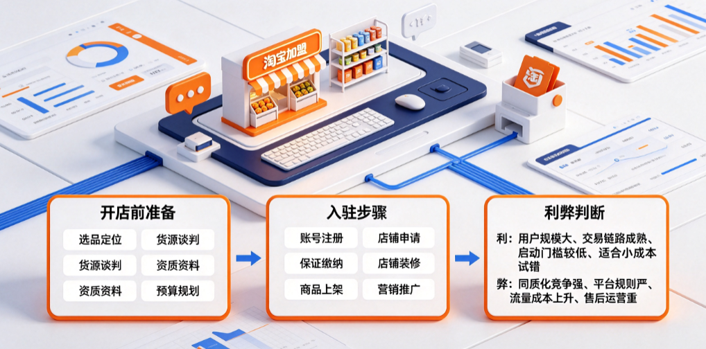 淘宝怎么加盟开店？有什么利弊？