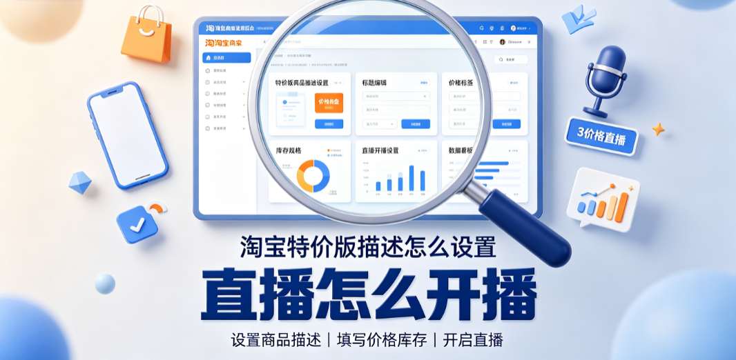 淘宝特价版描述怎么设置?直播怎么开播?