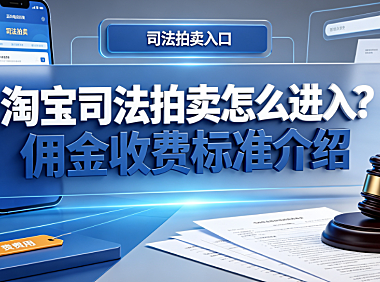 淘宝司法拍卖怎么进入?佣金收费标准介绍
