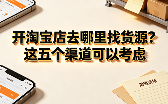 开淘宝店去哪里找货源?这五个渠道可以考虑