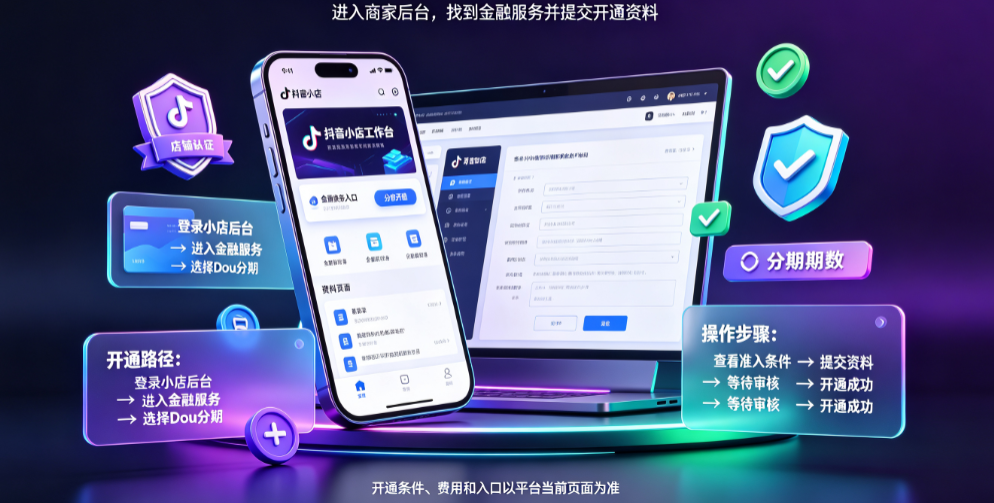 抖音小店Dou分期商家怎么开通?步骤是怎样的?