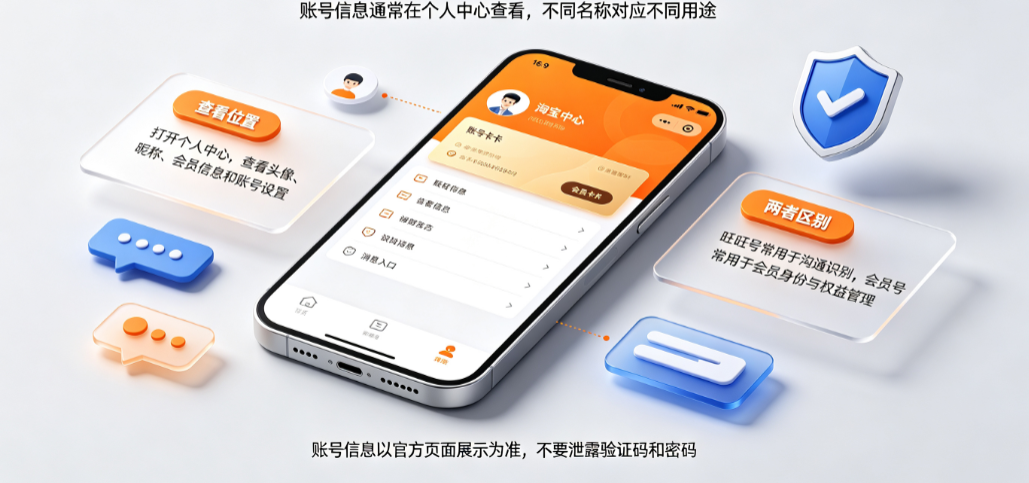 淘宝账号在哪里看?旺旺号和会员号一样吗?