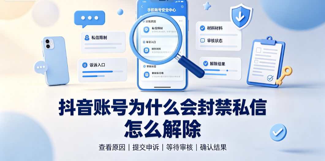 抖音账号为什么会封禁私信?怎么解除?