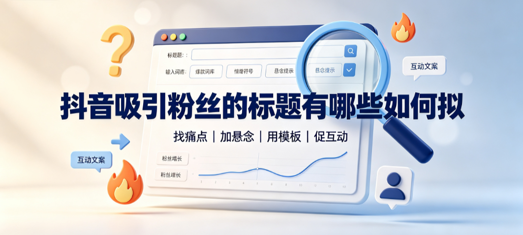 抖音吸引粉丝的标题有哪些?抖音标题如何拟?