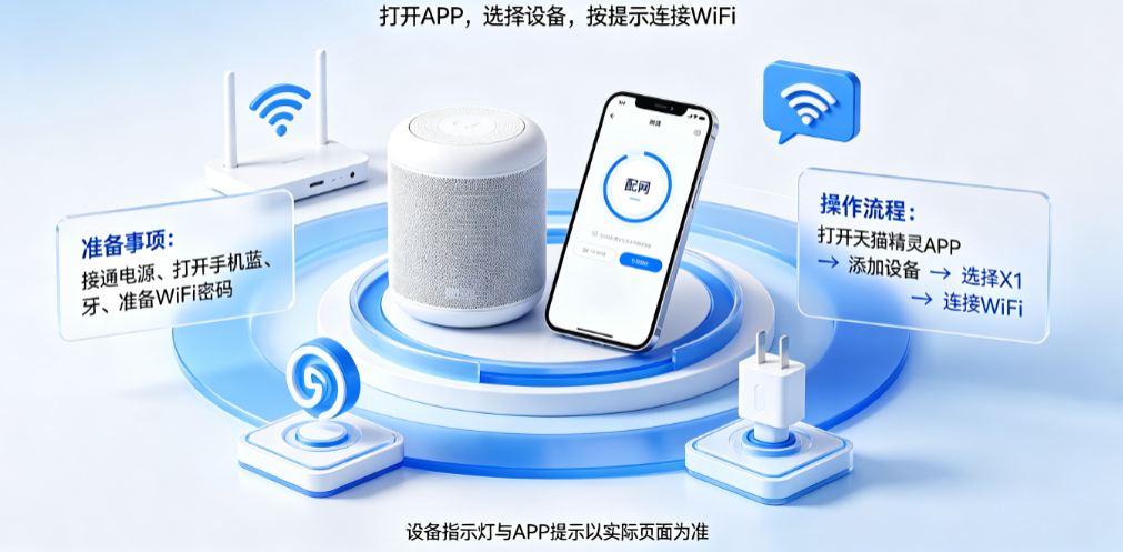 天猫精灵x1怎么连接网络?操作流程是什么?