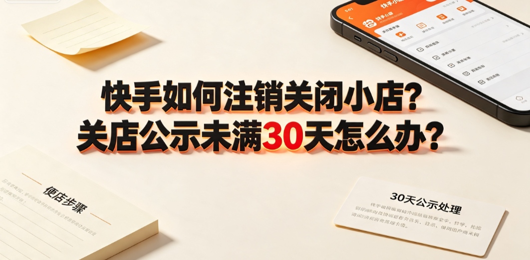 快手如何注销关闭小店?关店公示未满30天怎么办?完整操作指南