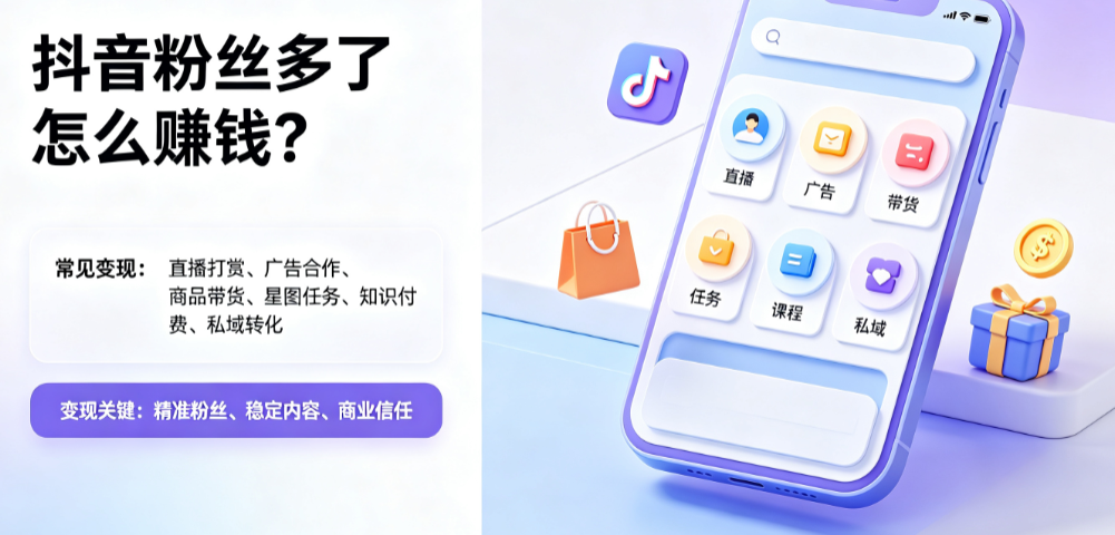 抖音粉丝多了怎么赚钱?变现方式有哪些? | 