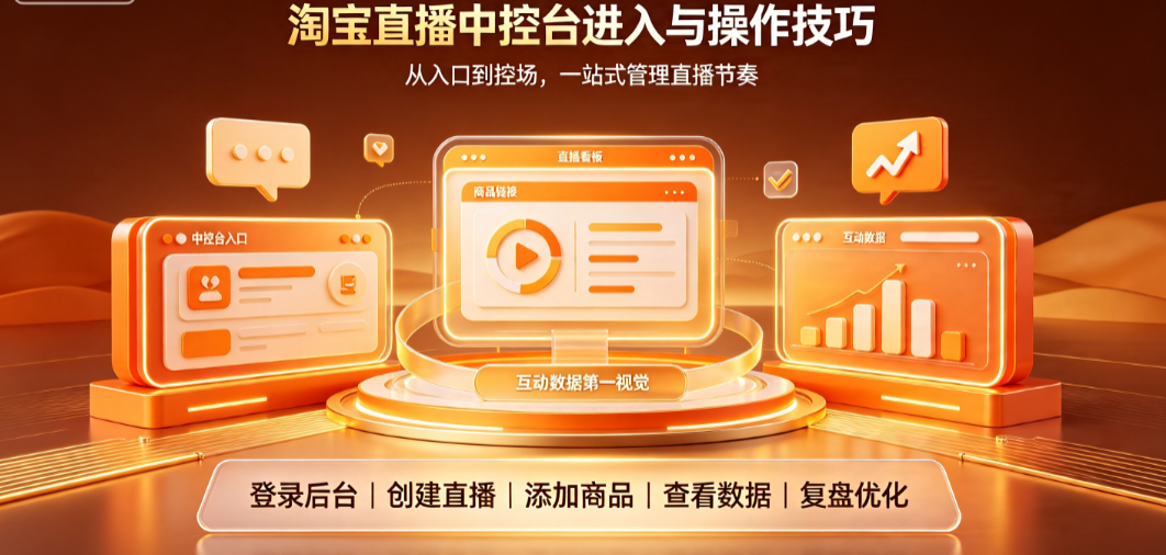 淘宝直播中控台怎样进?操作技巧分享