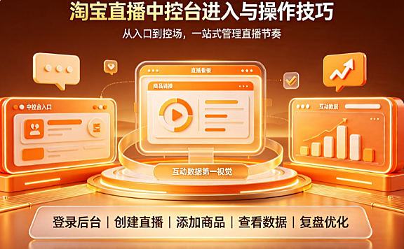 淘宝直播中控台怎样进?操作技巧分享