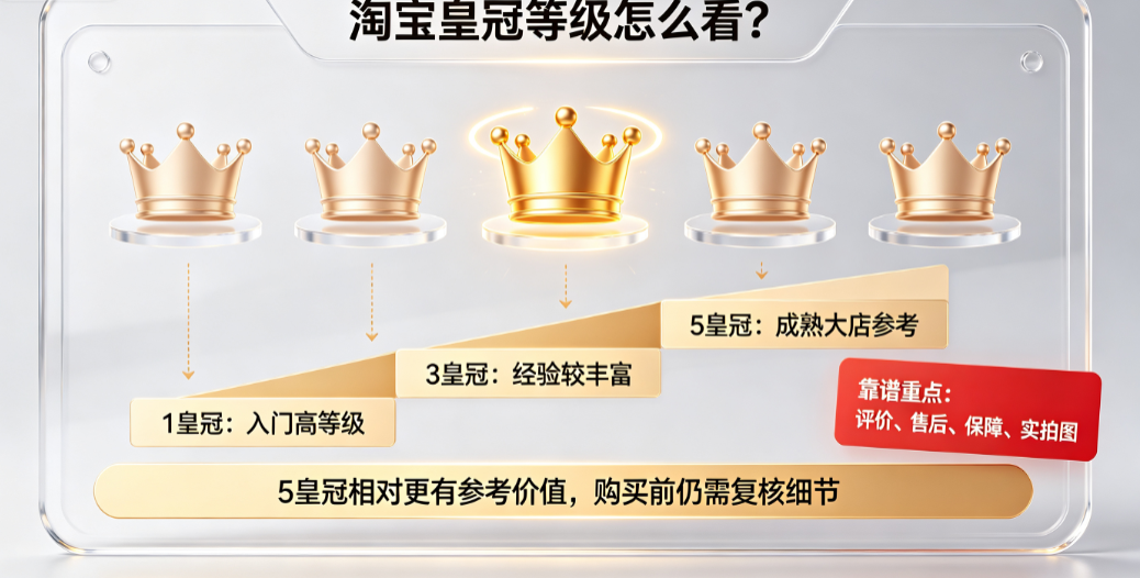 淘宝5个皇冠是什么概念?几个皇冠靠谱?