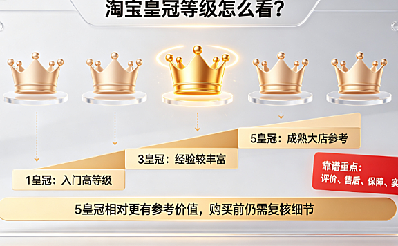 淘宝5个皇冠是什么概念?几个皇冠靠谱?