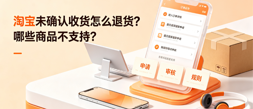 淘宝未确认收货怎么退货哪些商品不支持?全链路操作指南