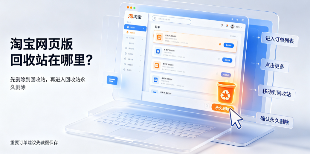 淘宝网页版回收站在哪里?怎么彻底删除?