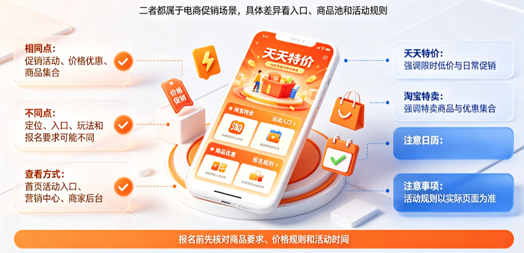 天天特价和淘宝特卖有关系吗?有什么区别?