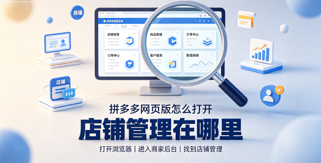 拼多多网页版怎么打开?店铺管理在哪里?