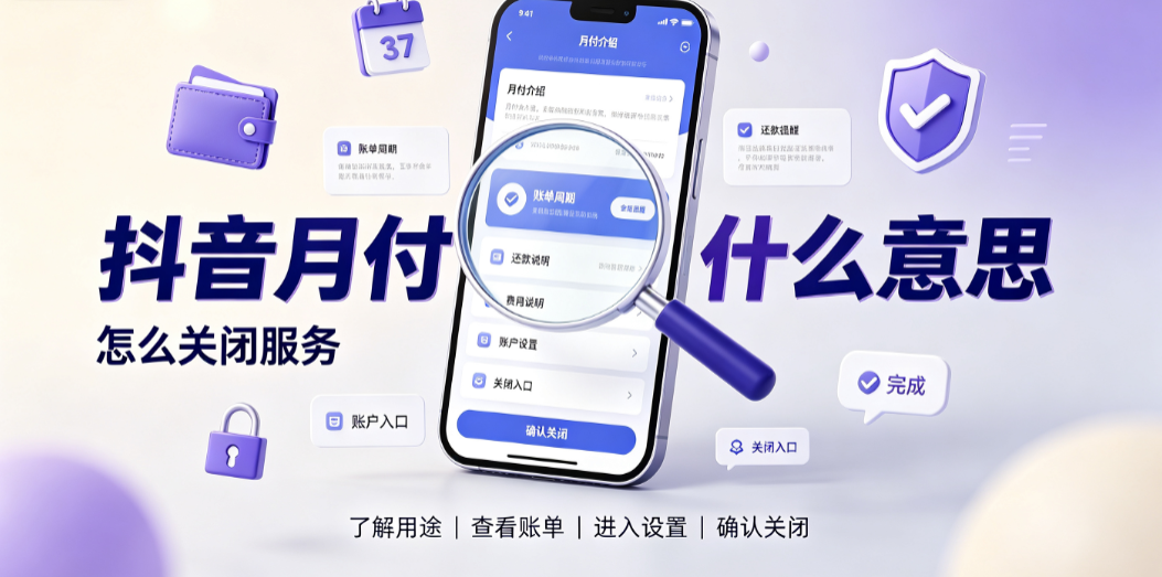 抖音月付是什么意思?怎么关闭? 官方操作与征信指南