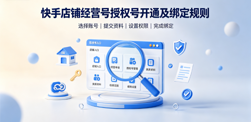 快手店铺经营号、授权号开通及绑定规则