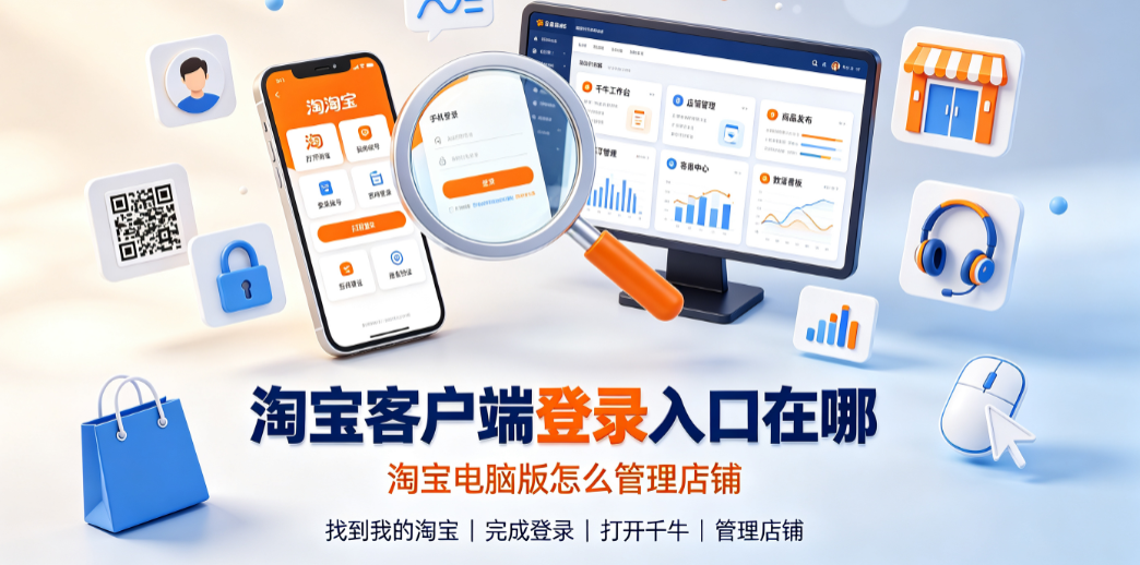 淘宝客户端登录入口在哪?淘宝电脑版怎么管理店铺?千牛实操指南