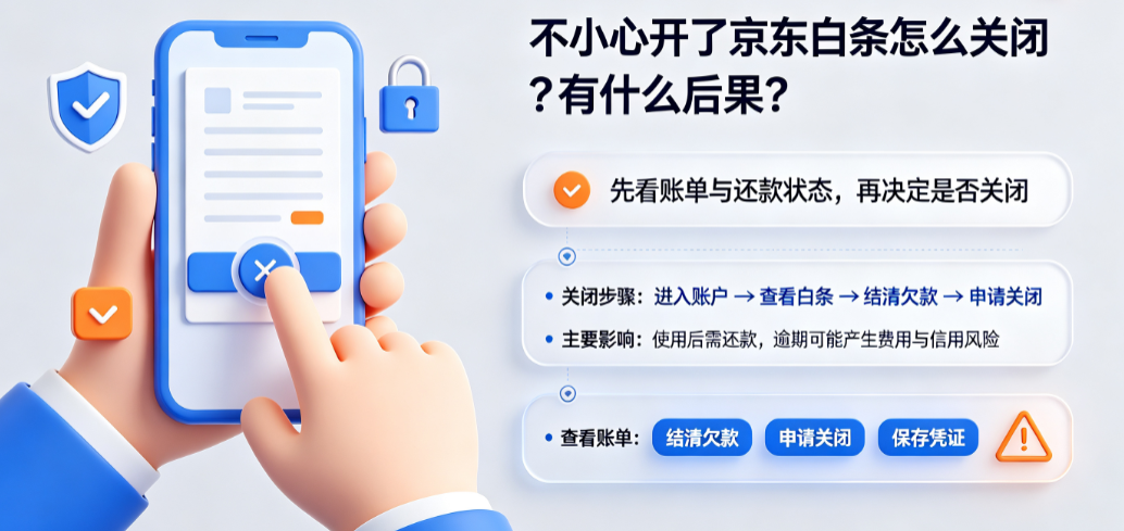 不小心开了京东白条怎么关闭?白条开了有什么后果?