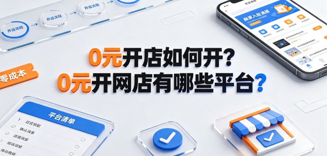 0元开店如何开?0元开网店有哪些平台?新手低成本入驻指南