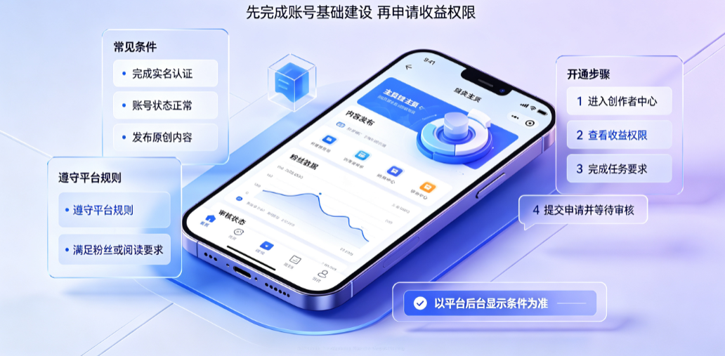 今日头条开通收益条件是什么?怎么开通收益