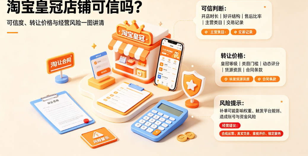 淘宝皇冠店铺可信吗？转让多少钱？