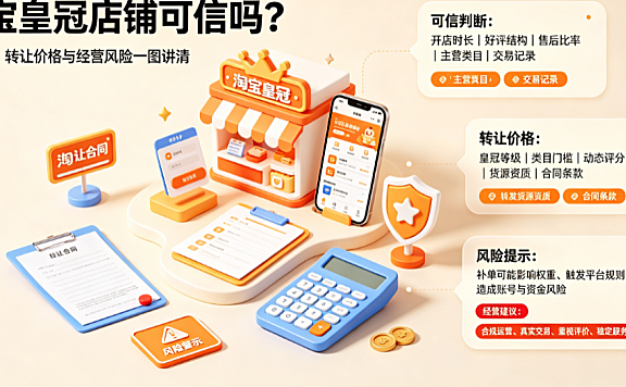 淘宝皇冠店铺可信吗?转让多少钱?怎么补单?
