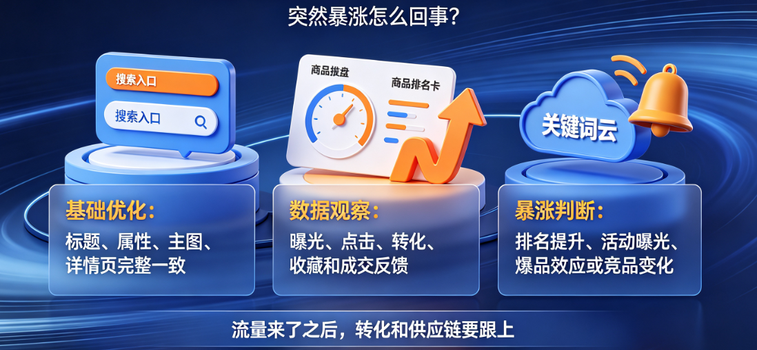 淘宝搜索流量怎么提升免费?淘宝搜索流量突然暴涨怎么回事?