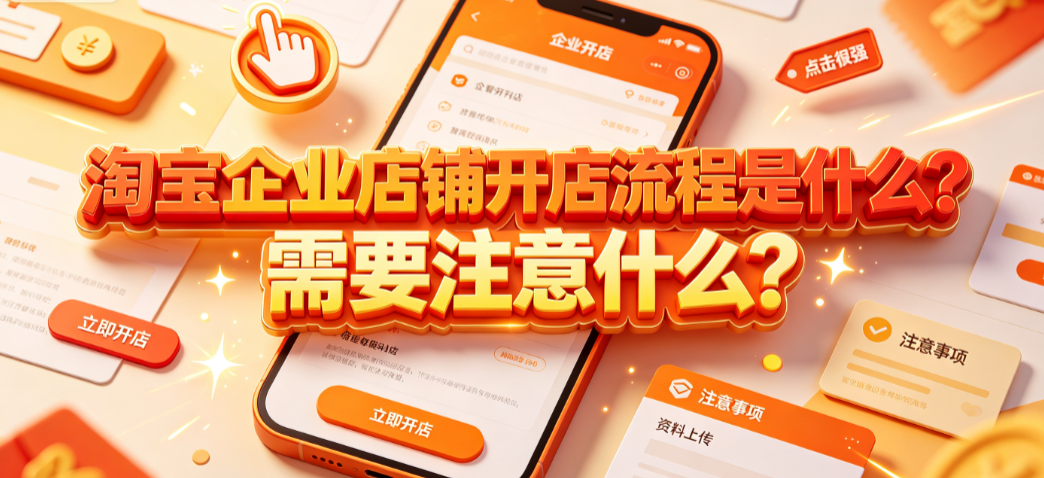 淘宝企业店铺开店流程是什么?需要注意什么?