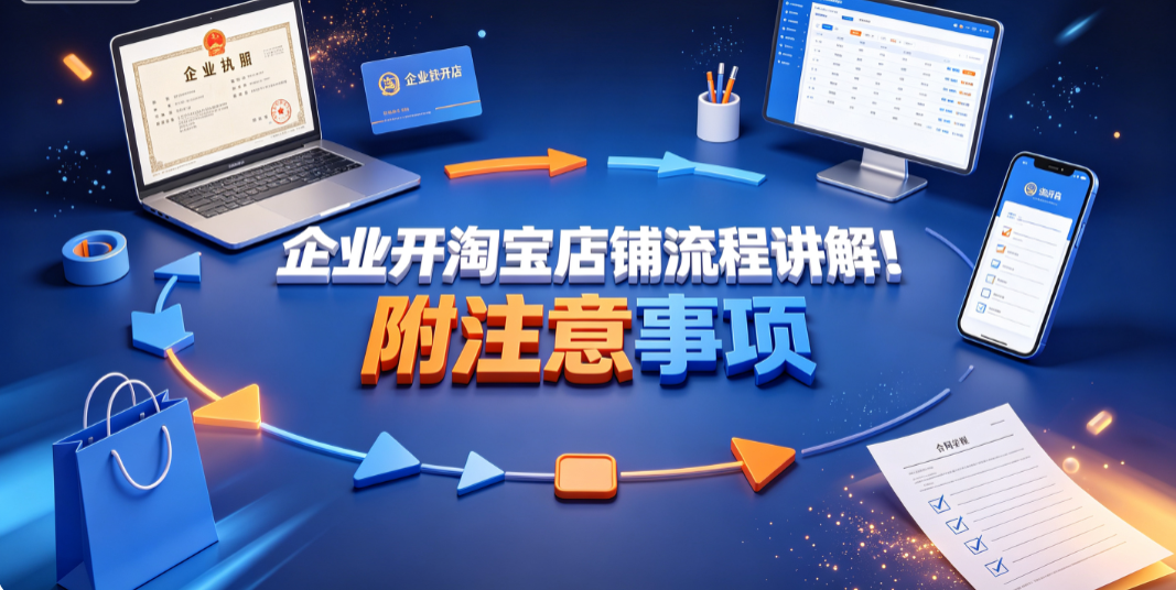 企业开淘宝店铺流程讲解!附注意事项