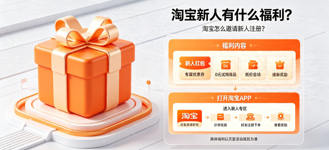 淘宝新人有什么福利?淘宝怎么邀请新人注册