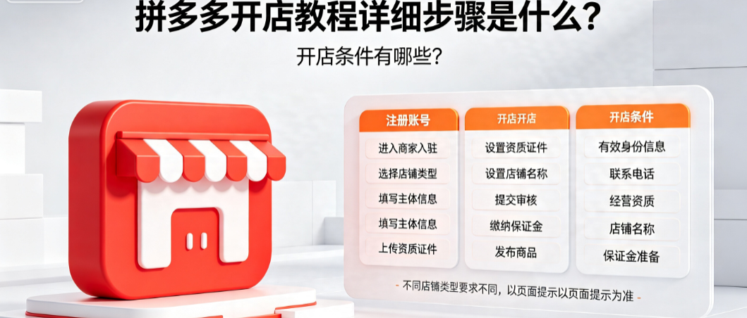 拼多多开店教程详细步骤是什么?开店条件有哪些?
