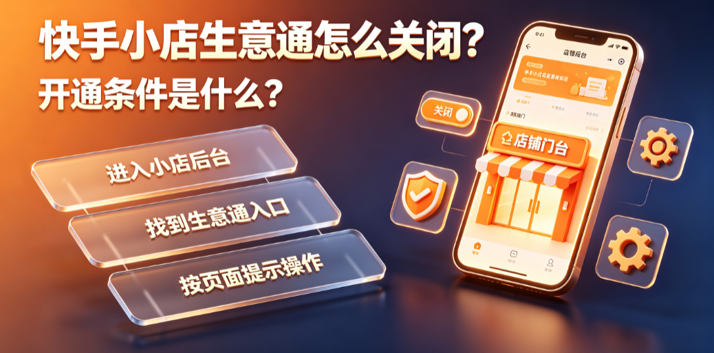 快手小店生意通怎么关闭?开通条件是什么?