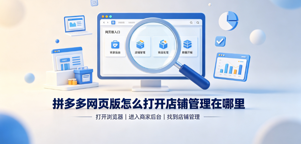 拼多多网页版怎么打开?店铺管理在哪里?